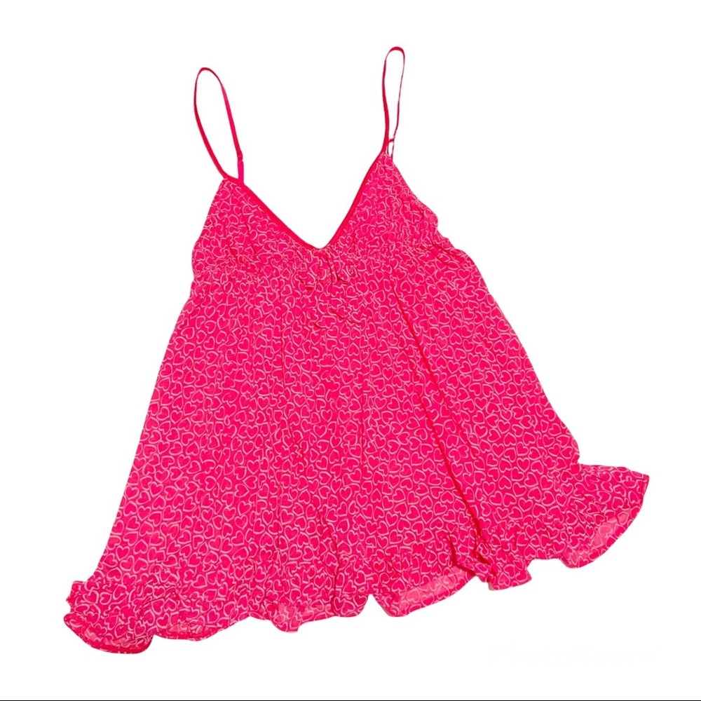 Victoria secret sheer chemise small heart print